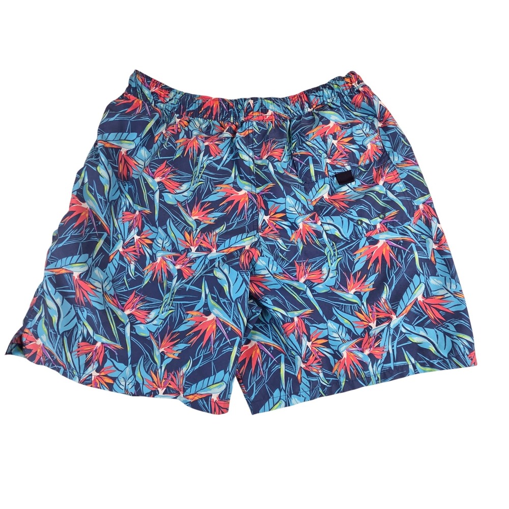 Vineyard Vines Mens Bird of Paradise Floral Swim Trunks Blue‎ Size Large